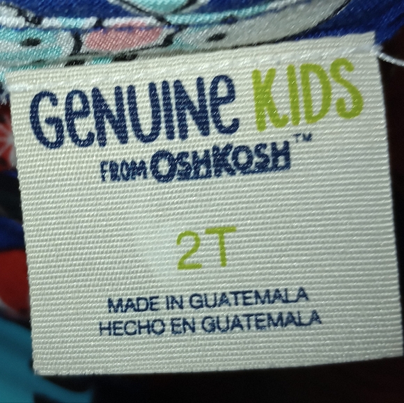 Genuine kids, from Oshkosh, 2t blue floral button up spaghetti strap sun dress - Picture 5 of 5